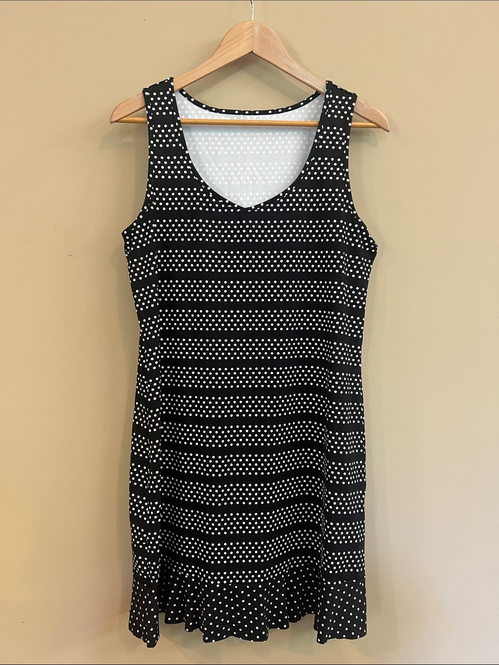 Lands' End Black and White Polka Dot Dress or Swimsuit Cover-Up